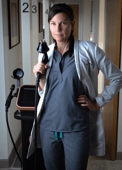 Dr.Patt with the TriLift machine.